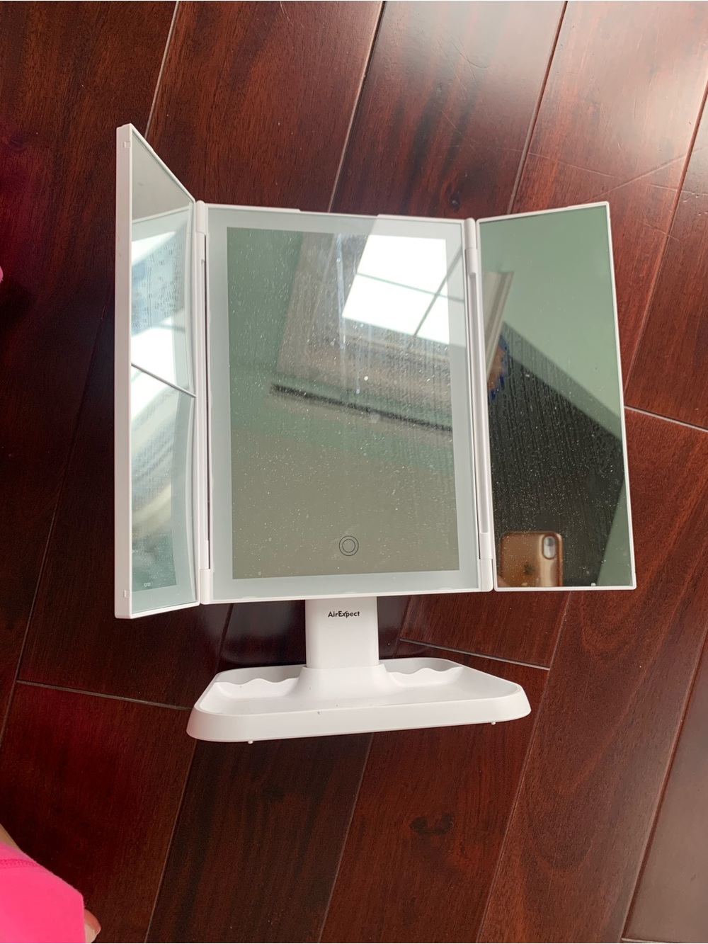 White Tri-Fold LED Vanity Mirror for Tablets & Accessories